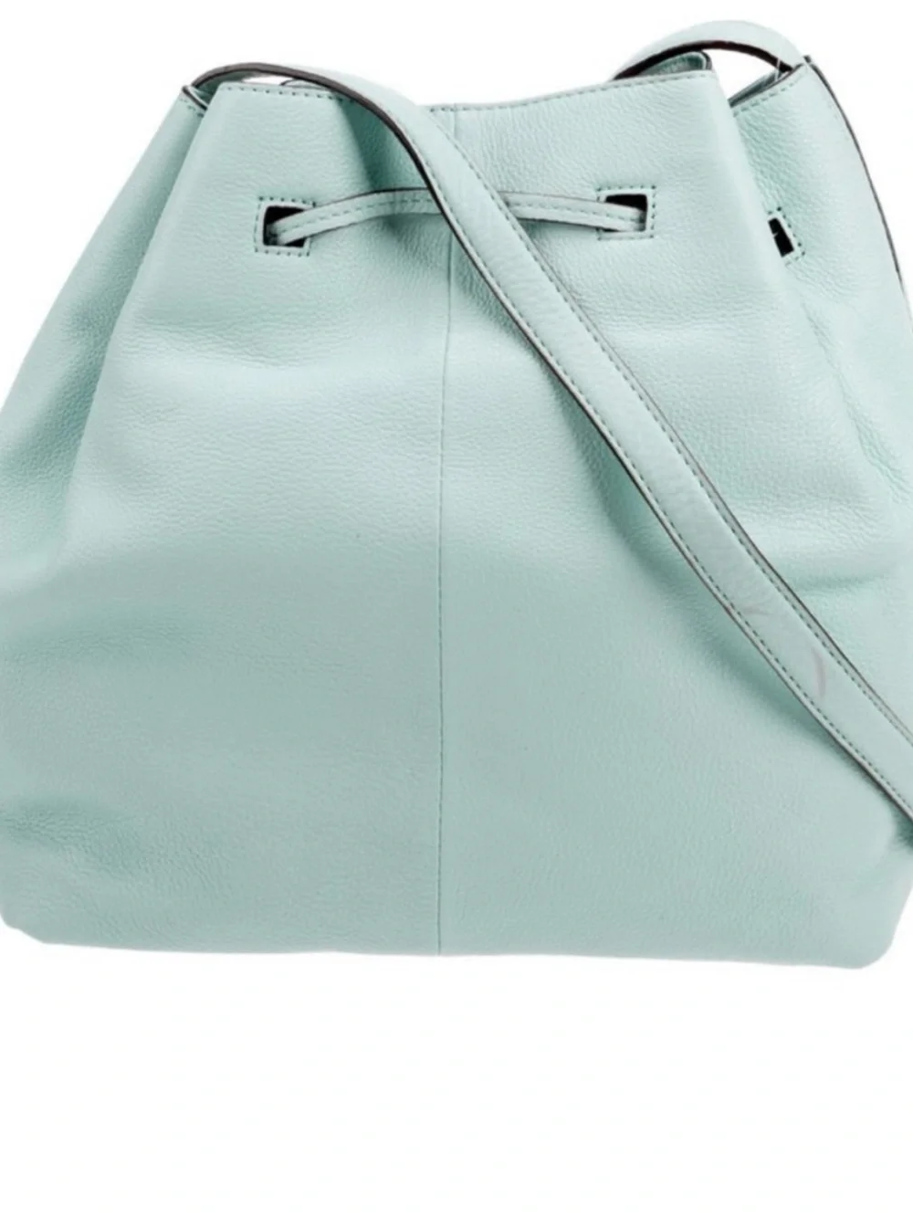 kate spade Grey Street Cooper Soft Pebbled Leather Bucket Bag Mint EUC